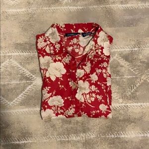 Hawaiian flower button up shirt (unsex)